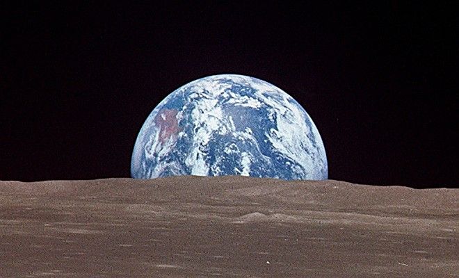 Earthrise, July 1969, NASA Apollo 11 Mission to Earth's Moon. Photo Credit: Lunar Limb, Earthrise. Sciences and Image Analysis, NASA-Johnson Space Center. 8 December 2003. 'Astronaut Photography of Earth - Quick View.' <http://eol.jsc.nasa.gov/scripts/sseop/QuickView.pl?directory=ISD&ID=AS11-44-6548>; National Aeronautics and Space Administration (NASA, http://www.nasa.gov), Government of the United States of America (USA).