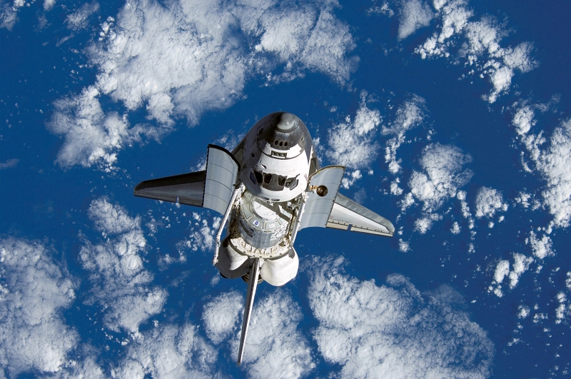 28. Backdropped by Beautiful Blue-and-White Earth, Space Shuttle Discovery (STS-120) Approaches the International Space Station, October 25, 2007, As Seen From the International Space Station (Expedition 16). Photo Credit: STS-120 Shuttle Mission Imagery (http://spaceflight.nasa.gov/gallery/images/shuttle/sts-120/ndxpage1.html), ISS016-E-006331 (http://spaceflight.nasa.gov/gallery/images/shuttle/sts-120/html/iss016e006331.html), NASA Human Space Flight (http://spaceflight.nasa.gov), National Aeronautics and Space Administration (NASA, http://www.nasa.gov), Government of the United States of America.	