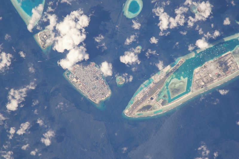 15. Male, Hulhule Island, and Male International Airport, Dhivehi Raajjeyge Jumhooriyyaa - Republic of Maldives, January 12, 2010 at 08:38:57 GMT, As Seen From the International Space Station (Expedition Twenty-Two). Photo Credit: NASA; ISS022-E-24201, International Space Station (Expedition 23); Image Science and Analysis Laboratory, NASA-Johnson Space Center. 'Astronaut Photography of Earth - Display Record.' <http://eol.jsc.nasa.gov/scripts/sseop/photo.pl?mission=ISS022&roll=E&frame=24201>; National Aeronautics and Space Administration (NASA, http://www.nasa.gov), Government of the United States of America (USA).