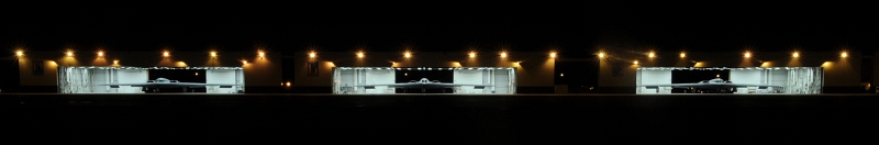47. Sitting In Their Hangers, Three U.S. Air Force B-2 Spirit Stealth Bombers Prepare For Flight, April 25, 2013, Whiteman Air Force Base, State of Missouri, USA. Photo Credit: Staff Sgt. Alexandra M. Boutte, Air Force Link - Photos (http://www.af.mil/photos, 130425-F-IT949-014, 'The darkness before the dawn'), United States Air Force (USAF, http://www.af.mil), United States Department of Defense (DoD, http://www.DefenseLink.mil or http://www.dod.gov), Government of the United States of America (USA).