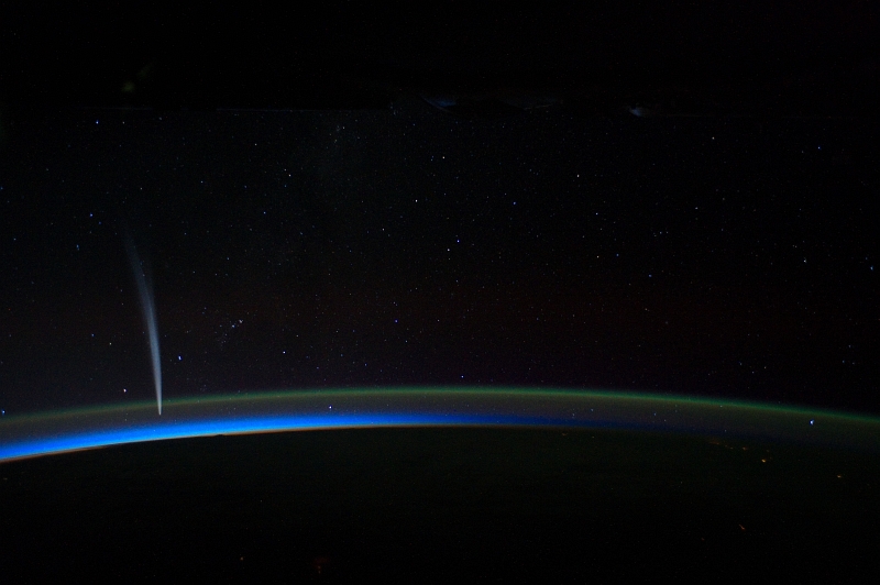 Earth's Atmospheric Limb, Comet Lovejoy, and the Stars, December 21, 2011, As Seen From the International Space Station (Expedition 30). Photo Credit: Daniel C. Burbank, NASA Astronaut; International Space Station (http://spaceflight.nasa.gov/gallery/images/station/crew-30/ndxpage1.html), ISS030-E-014350 (http://spaceflight.nasa.gov/gallery/images/station/crew-30/html/iss030e014350.html), NASA Human Space Flight (http://spaceflight.nasa.gov), National Aeronautics and Space Administration (NASA, http://www.nasa.gov), Government of the United States of America.
