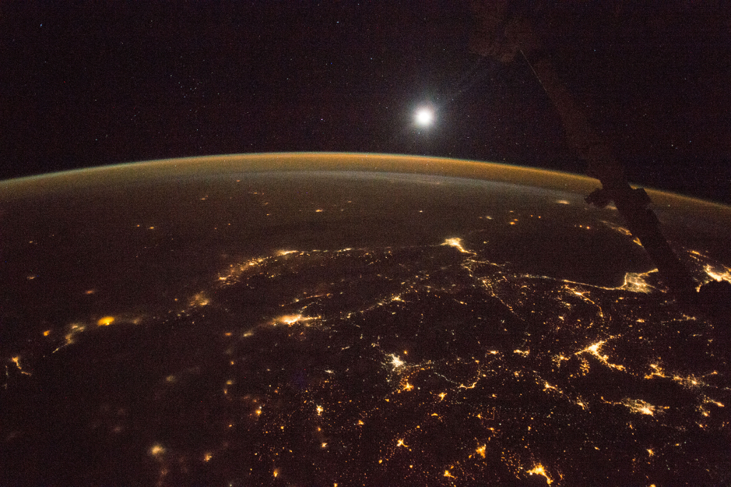 Photoset 1, Photograph 13. November 12, 2017 at 21:39:06 GMT, ISS053-E-218120, As Seen From the International Space Station (Expedition 53), Latitude: 38.7, Longitude: 39.1, Altitude: 215 Nautical Miles, Sun Azimuth: 20 degrees, Sun Elevation Angle: -68 degrees. Photo Credit: NASA; ISS053-E-218120, International Space Station (Expedition 53); Image courtesy of the Earth Science and Remote Sensing Unit, NASA Johnson Space Center, https://eol.jsc.nasa.gov. National Aeronautics and Space Administration (NASA, http://www.nasa.gov), Government of the United States of America (USA).