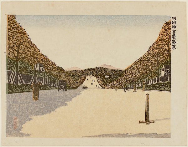 Illustration of Tokyo landscape or streetscape