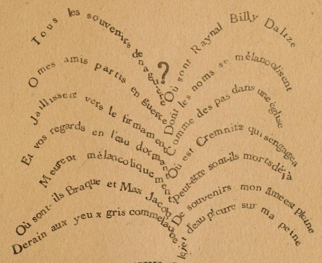 Apollinaire’s Calligrammes (1918)