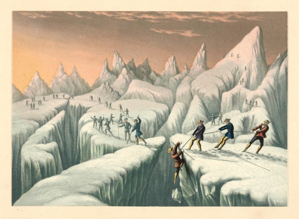 Illustration of the ascent of Mont Blanc