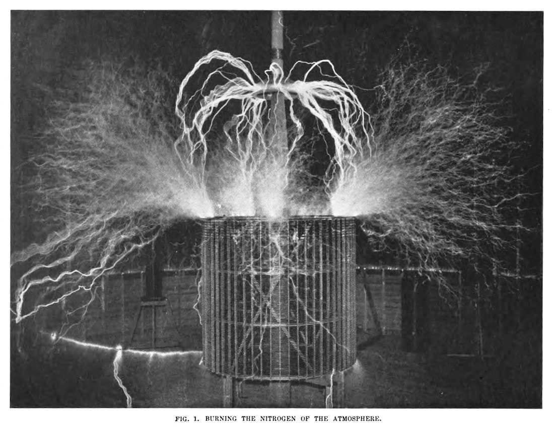 Photograph of arcing electricity