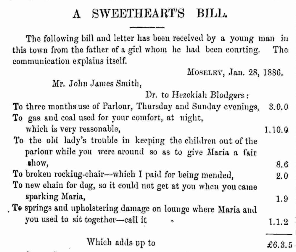 a sweetheart's bill