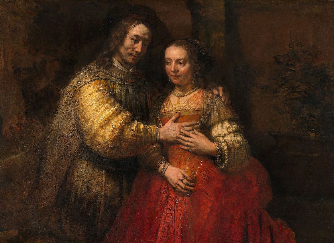 Rembrandt Jewish Bride)
caption={Rembrandt Harmensz. van Rijn, *Portrait of a Couple as Isaac and Rebecca* (known as *The Jewish Bride*), ca. 1665 — <a href=_https_/commons.wikimedia.org/wiki/File_Rembrandt_Harmensz._van_Rijn_-_Portret_van/a__.html class=