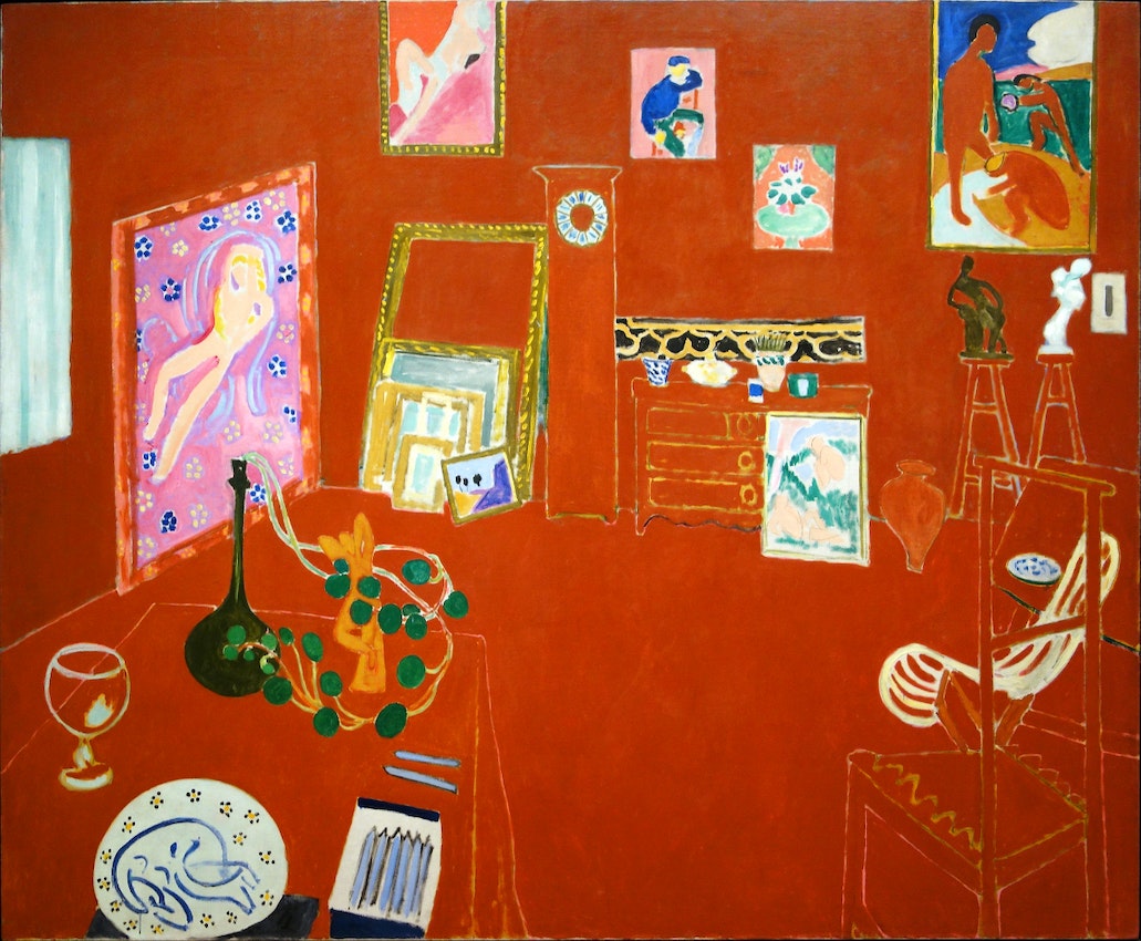 Matisse Red Studio)
caption={Henri Matisse, *The Red Studio*, 1911 — <a href=_https_/www.flickr.com/photos/profzucker/22888990534__Source_/a__.html class=