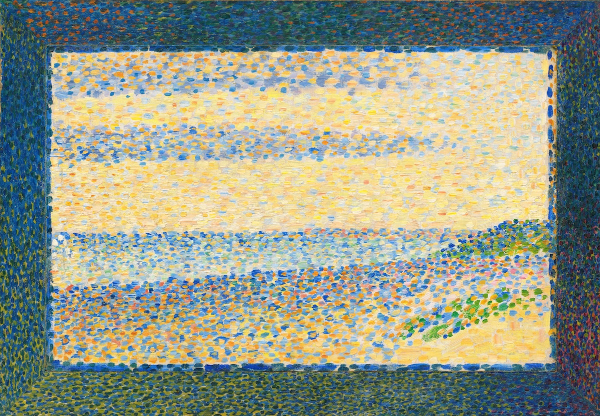Seurat Seascape Gravelines)
caption={Georges Seurat, *Seascape (Gravelines)*, 1890 — <a href=_https_/www.nga.gov/collection/art-object-page.157929.html__Source_/a__.html class=