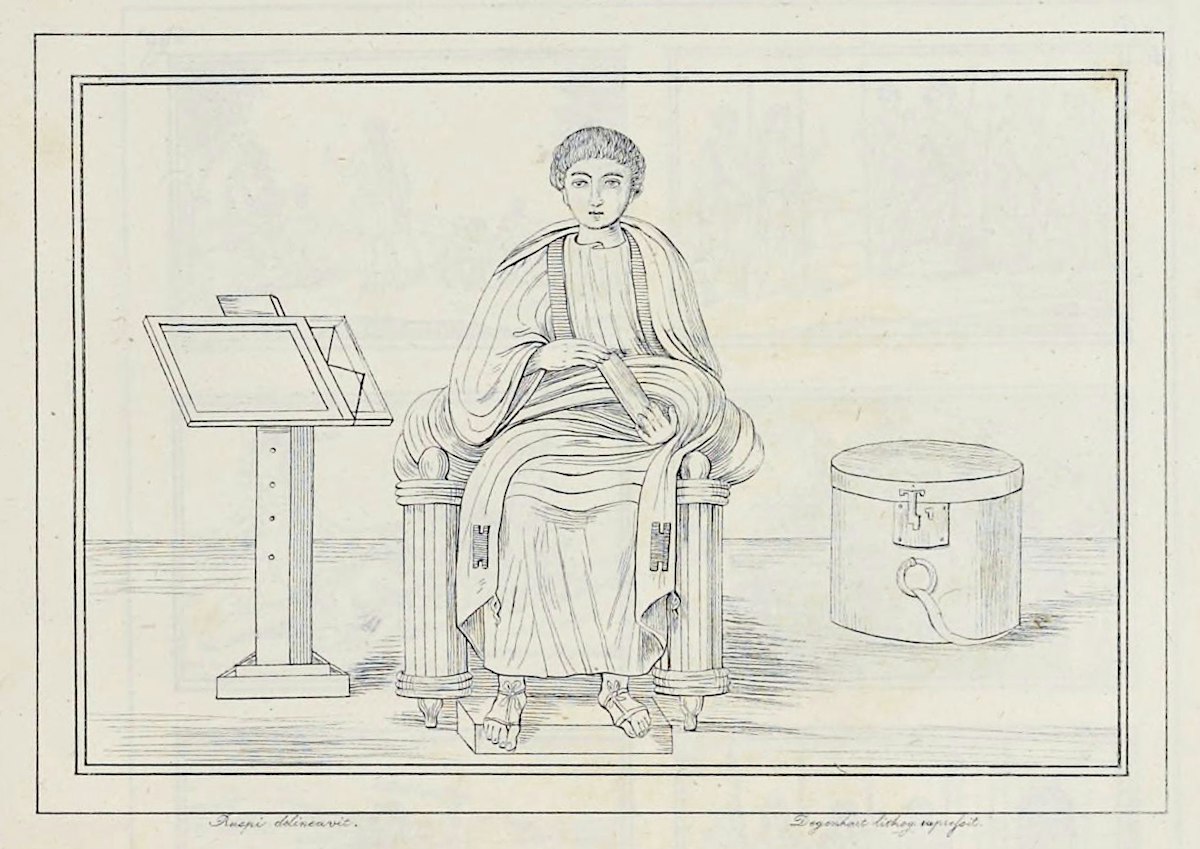 A miniature of Virgil from the reproduction of the Vergilius Vaticanus