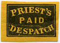 1851, Priest's Despatch, Paid (2¢) #121L3 (black on yellow) prob. forgery