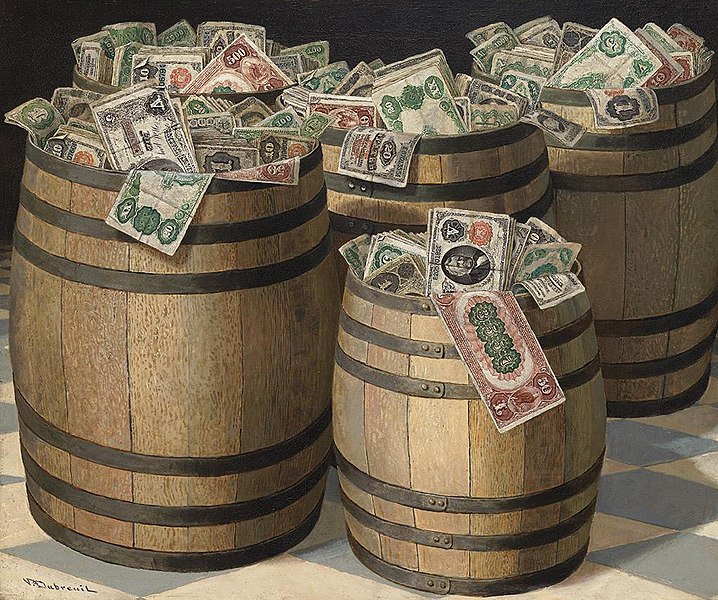 File:Victor Dubreuil, Barrels of Money.jpg