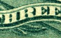 George Washington, 3¢ detail showing secret marks