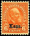James Garfield 6¢, 1929 cancelled "Kans."