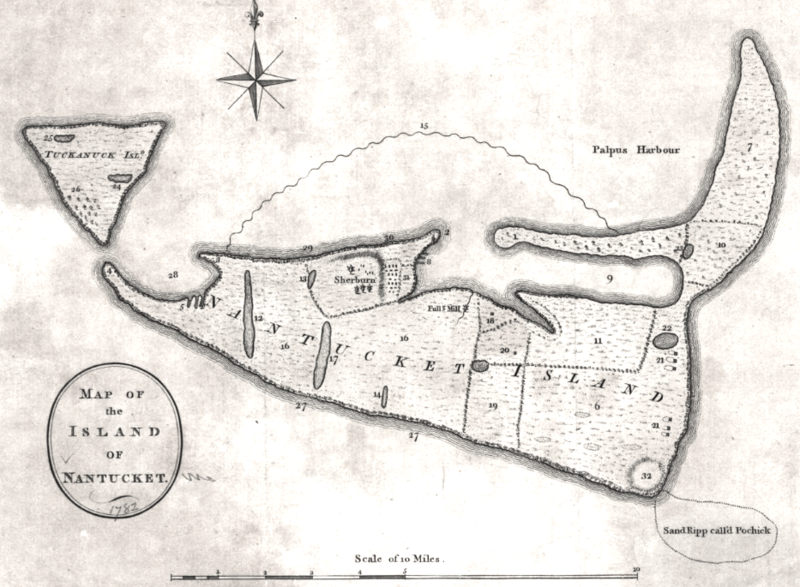 File:1782 Map of the island of Nantucket by Crèvecoeur BPL n48579.png
