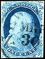 Benjamin Franklin 1¢, Type II, 1851