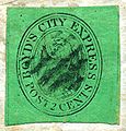 1845, Boyd's City Express 2¢ #20L4 (black on green)