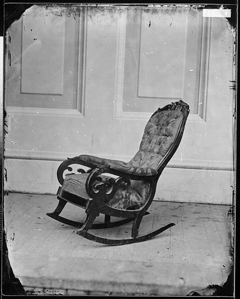 File:Ford's Theatre, chair in which President Lincoln was sitting when shot - NARA - 526238.jpg
