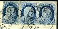 Benjamin Franklin 1¢, 1 Type II, 2 Type IVs, 1851