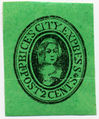 1857, Price's City Express - Post 2c, #119L2 (black on green)