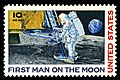 First Man on the Moon, 10¢, 1969, Air Mail