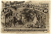 Columbus Presenting Natives, 10¢